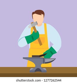 Anvil blacksmith icon. Flat illustration of anvil blacksmith vector icon for web design