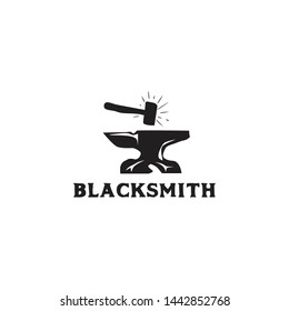 Anvil blacksmith logo design template