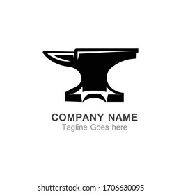 Anvil blacksmith vector logo design template on white Backgound