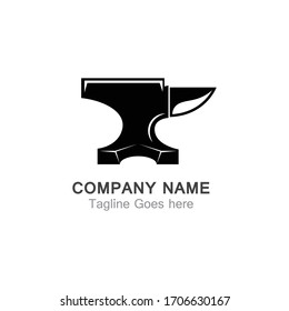 Anvil blacksmith vector logo design template on white Backgound