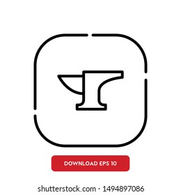 Anvil, construction symbol outline vector icon