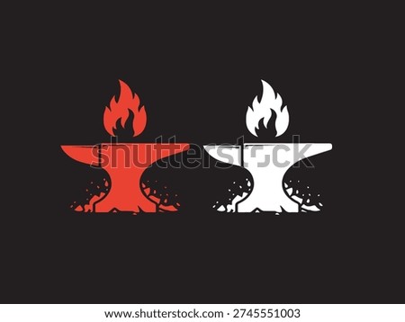Anvil Fire Logo Blacksmith Forge Symbol