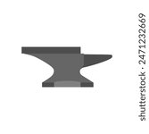 anvil flat design vector illustration isolated on white background. Blacksmith anvil. Symbol of work in forge. Forging and manufacturing of steel. Flat cartoon illustration