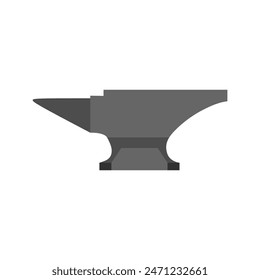 anvil flat design vector illustration isolated on white background. Blacksmith anvil. Symbol of work in forge. Forging and manufacturing of steel. Flat cartoon illustration