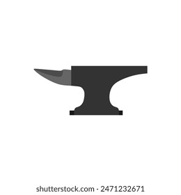 anvil flat design vector illustration isolated on white background. Blacksmith anvil. Symbol of work in forge. Forging and manufacturing of steel. Flat cartoon illustration