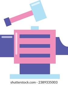 Anvil and hammer icon. Hammer with Anvil vector illustration