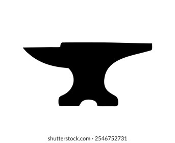 Amboss-Symbol. Amboss schwarze Silhouette, Vektorsymbol. Amboss einzeln auf weißem Hintergrund.