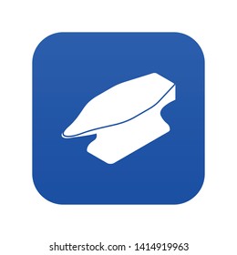 Anvil icon blue vector isolated on white background