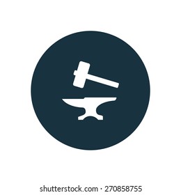 anvil icon circle shape on white background
