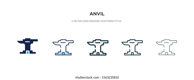 anvil icon in different style vector illustration. two colored and black anvil vector icons designed in filled, outline, line and stroke style can be used for web, mobile, ui