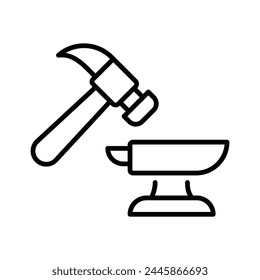 Icono de yunque editable Ilustración vectorial de stock