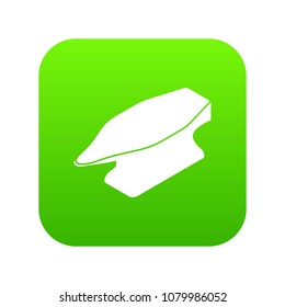 Anvil icon green vector isolated on white background