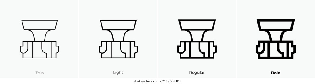 anvil icon. Thin, Light Regular And Bold style design isolated on white background
