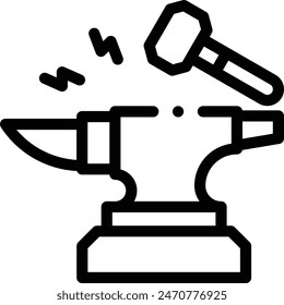icono del yunque. Diseño De Estilo Lineal Delgado Aislado Sobre Fondo Blanco