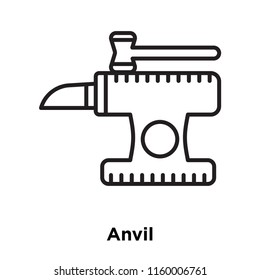 Anvil icon vector isolated on white background, Anvil transparent sign , sign and symbols in thin linear outline style