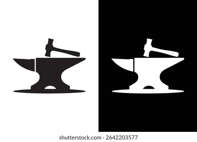Vector de icono de yunque sobre fondo blanco, ilustración de Arte vectorial sobre fondo blanco.
