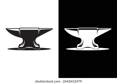 Vetor de ícone de bigorna em fundo branco, Ilustração de arte vetorial em fundo branco.