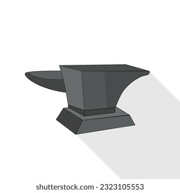 Anvil Illustration Vector Template. Sign Silhouette Anvil for blacksmith. Anvil Vector Free Download And Design Concept With White Background.