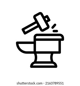 anvil line icon illustration vector graphic