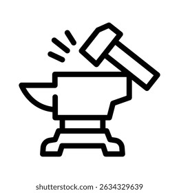 anvil line icon illustration vector graphic. Simple element illustration vector graphic, suitable for app, websites, and presentations isolated on white background