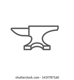Anvil line icon. Minimalist icon isolated on white background. Anvil simple silhouette. Web site page and mobile app design vector element.