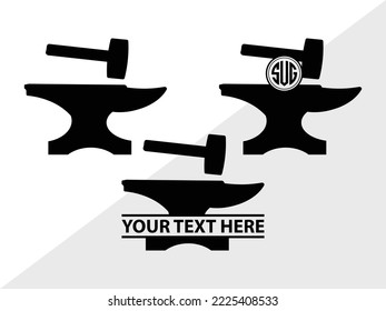 Anvil Monogram Printable Vector Illustration