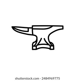 Anvil Outline Icon, Vector illustration