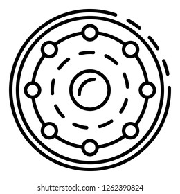 Anvil round shield work icon. Outline anvil round shield work vector icon for web design isolated on white background
