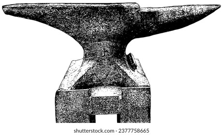 Anvil sketch in black, isolated 