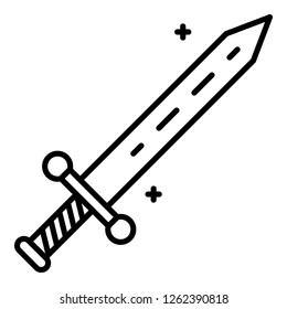 Anvil sword icon. Outline anvil sword vector icon for web design isolated on white background