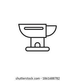 anvil tool icon vector line style. tool icon outline. isolated on white background