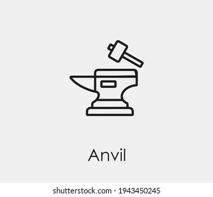 Anvil vector icon. Editable stroke. Symbol in Line Art Style for Design, Presentation, Website or Apps Elements. Pixel vector graphics - Vector