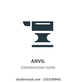 Anvil vector icon on white background. Flat vector anvil icon symbol sign from modern construction tools collection for mobile concept and web apps design.