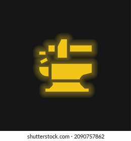 Anvil yellow glowing neon icon