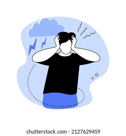 Anxiety Abstract Concept Vector Illustration. Social Anxiety Disorder, Screening Test, Worry About Future, Fast Heart Rate, Panic Attack, Domestic Violence, Feel Desperate Abstract Metaphor.