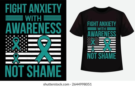 Anxiety awareness design for t-shirt, hoodie, bags, mugs, stickers, banner, poster, icon, logo etc. 