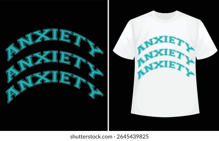 Anxiety awareness design for t-shirt, hoodie, bags, mugs, stickers, banner, poster, icon etc. 