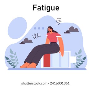 Anxiety. Character mental health issues. Woman coping with psychological stress. Mental disorder emotional and physical symptom. Flat vector illustration