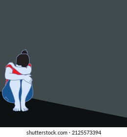 Anxiety concept with worried people stock illustration. The theme is associated with people suffering from severe depression 