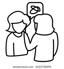 Anxiety Counseling icon represented by Counseler, client Line style.