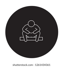 Anxiety disorder black vector concept icon. Anxiety disorder flat illustration, sign
