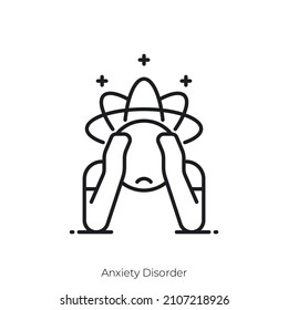 Anxiety Disorder icon. Outline style icon design isolated on white background