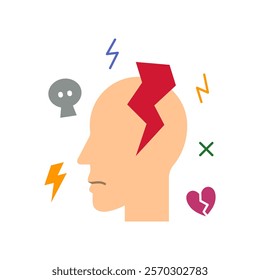 Anxiety disorder. Mental health or mental illness illustration.