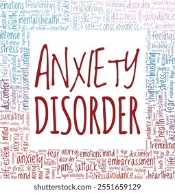 Anxiety Disorder word cloud conceptual design isolated on white background.