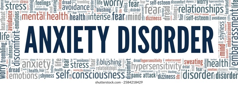 Anxiety Disorder word cloud conceptual design isolated on white background.