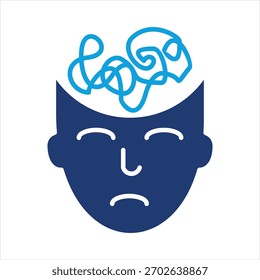 Ansiedad Flat Blue Icon Ilustración vectorial