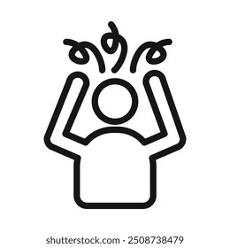 Anxiety icon Black line art vector logo