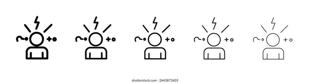 Anxiety icon black and white vector sign
