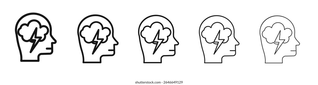 Anxiety icon black and white vector sign