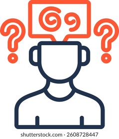 Anxiety Icon Color Line Vector Illustration